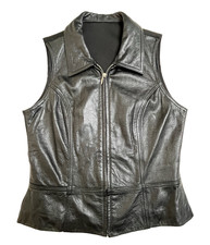 Vintage Wilsons Leather "Maxima" Women's Size Medium Black Leather Vest