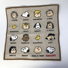 Snoopy & His Friends Small Cotton Face Cloth Towel Handkerchief Square 19cm New