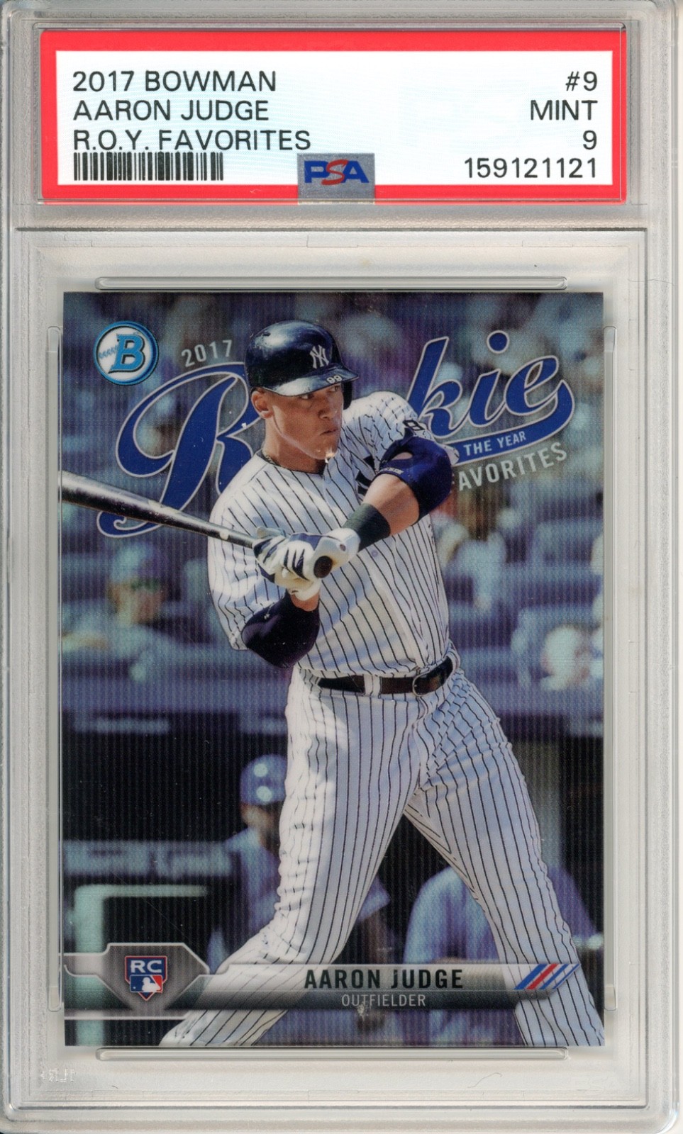 2017 Bowman Aaron Judge ROYF-9 Chrome Rookie of the Year Favorites PSA 9 Yankees