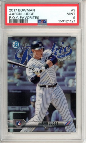 2017 Bowman Aaron Judge ROYF-9 Chrome Rookie of the Year Favorites PSA 9 Yankees