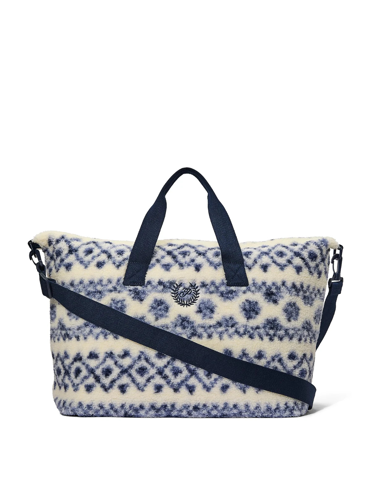 NWT  Victoria's Secret VS PINK Weekender Tote Bag Cozy Plush Sherpa Blue  💙