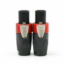 2 Pcs High Quality Speakon 4 Pin Male Plug Compatible Audio Cable Connector