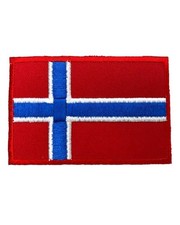Applicazione Toppa Patch Termoadesiva Ricamo Bandiera Norvegia 9x6 Cm 010665