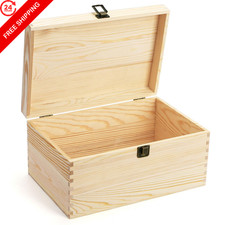 yarlung Unfinished Wooden Box with 11.8 x 7.9...