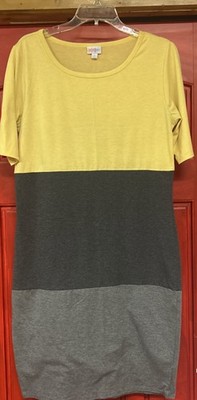 Lularoe Dress Size Xl Yellow/ Charcoal/Gray