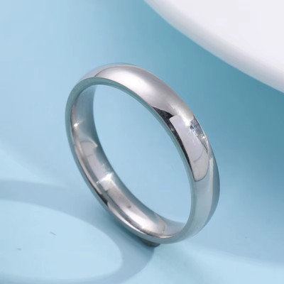 Titanium Steel Ring 4mm Arc Smooth Couple Men Women Rings Gift