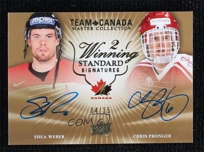 2015 Team Canada Master Collection 4/15 Shea Weber Chris Pronger Auto HOF 0c3