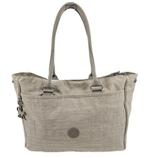 Borsa a tracolla Kipling Tote Bag donna media beige nylon zip scimmia charm casual