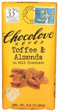 Chocolove Choc Bar Mlk Choc Toffee Almnd 3.2 OZ Pack Of 12