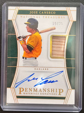 2023 Panini Jose Canseco #PMS-JC National Treasures Penmanship Bat Relic Auto