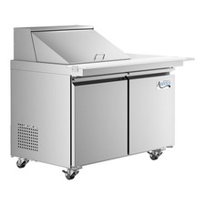 48" 2 Door Mega Top Stainless Steel ADA Height Refrigerated Sandwich Prep Table