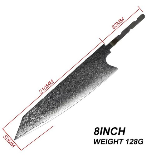 VG10 Damascus Steel Chef Knife Blank Blade DIY Home Hobby Kitchen Tools Material - 第 24/25 張圖片