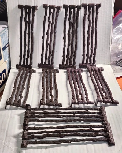 Vintage Marx Western Play Set ~Brown Split Rail Fence Pieces ~ 10pcs