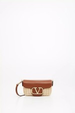 Valentino Locò small woven leather-trimmed shoulder bag - BNWT