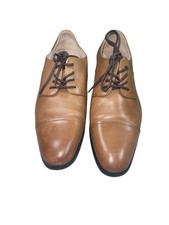 Express Men's Brown Leather Oxford Cap Toe Lace Up Dress Shoes Size 7