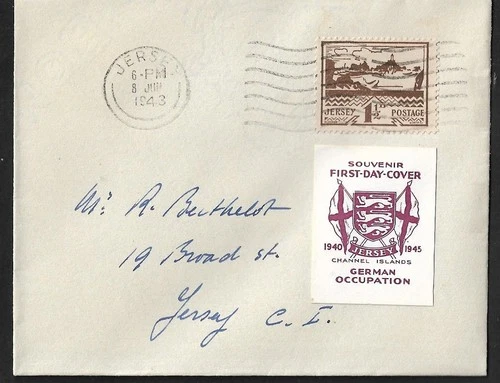 WWII JERSEY LOCAL POST GERMAN OCCUPATION FIRST DAY COVER 1963