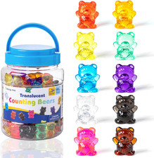 100 Pcs Translucent Counting Bears - 10 Colors - Kindergarten Classroom  Light