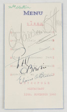 1946 Autographs Maureen O'Hara + Pat O'Brien Original Signatures on DUBLIN Menu