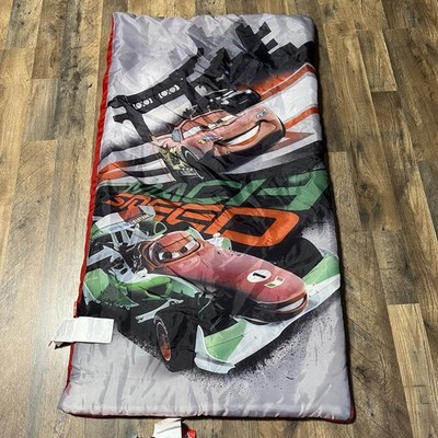 Disney Pixar Cars 2 Mach Speed Lightning Mcqueen Kids Sleeping Bag W/Carry Bag