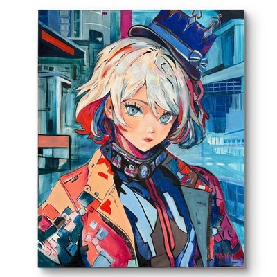 Furina Hydro Archon Original Oil Painting, Anime Art Canvas 16x20'', Hand Painted