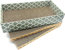 Cat Scratcher Cardboard Scratching Pads Scratch Lounge Bed with Catnip 3PCS Reve