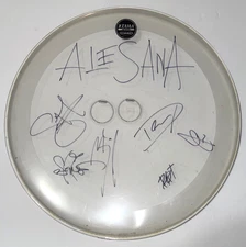 ALESANA emo hardcore band REAL hand 22" Bass Drumhead by all members COA