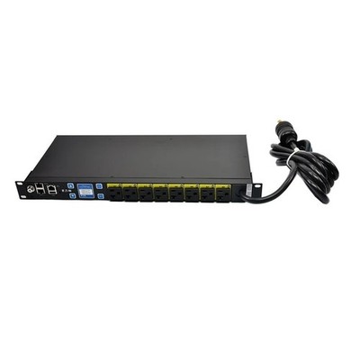 Eaton Tripp Lite EMAT09-10 Rack PDU 1U 120V 8 NEMA 5-20R Outlets RJ-45 10' Cord