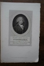 COUNT OF MIRABEAU (1749-1791) PORTRAIT. ORIGINAL 1825 ENGRAVING. --B
