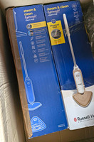 Russell Hobbs Steam Mop Chemical Free 350ml Corded w/ Microfibre Jug Blue