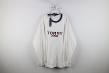 Deadstock Vintage 90s Tommy Hilfiger Mens XL Spell Out Crewneck Sweatshirt White