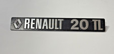 Renault 20 Tl Vintage Metal Car Badge Emblem 240 X 35mm