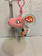 Ty Beanie Baby💜Peppa Pig Daddy Pig 4" Key Clip New MWMT's