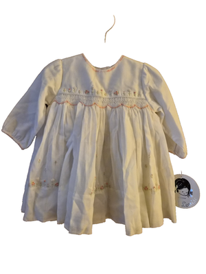 NEW SARAH LOUISE ENGLAND Hand Smocked Bullion Rose White Long Sleeve Dress  6 mo | eBay