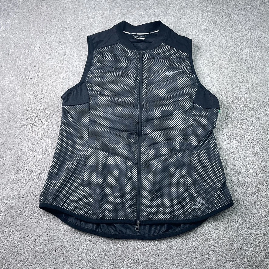 Nike Vest Womens Large Grey Aeroloft 800 Down Fill Puffer Running Reflective - Image 2 of 4