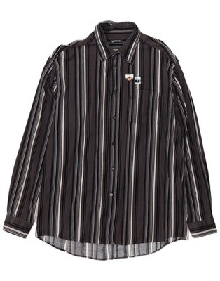 LERROS Herren Cordhemd Large grau gestreift Baumwolle DF11