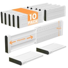 10 Pack Drawer Dividers for Clothes Adjustable Drawer Dividers 4" High Expand...