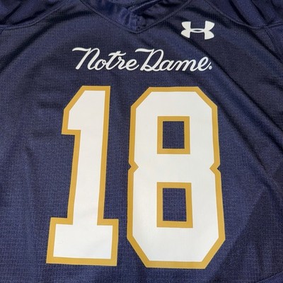 Under Armour Authentic Jersey Mens XL Blue Notre Dame Loose