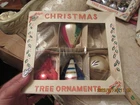 VTG Box of 4 Tear Shaped Christmas Ornaments