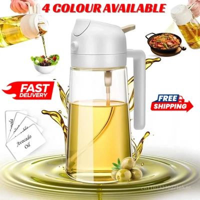2-in-1 Oil Spray Bottle Refilable Plastic BBQ Cooking Olive Oil Spray Dispenser