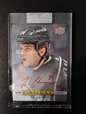 2020-21 Upper Deck Clear Cut Kale Clague UD Canvas Red Ink Auto 🔥 # /34 🔥