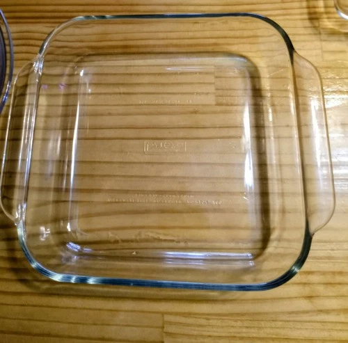 Vintage PYREX Baking Dish Casserole Pan 222 Clear Glass Square 8x8x2