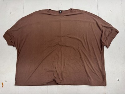 Shein Curve Solid Brown Short Sleeve Basic T Shirt Womens Size 24/26 NEW