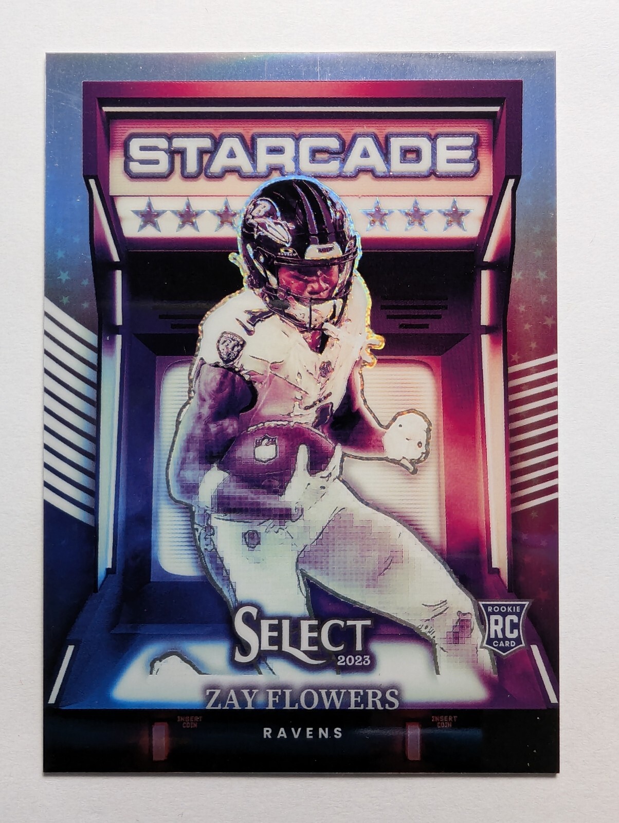2023 Select Zay Flowers Starcade SP RC Baltimore Ravens Case Hit Rookie TS