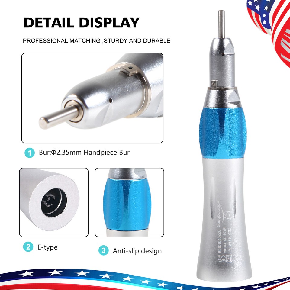 Pièce à Main Dentaire Basse Vitesse - Angle Contraire Droit - Moteur Air 2/4 Trous Type E