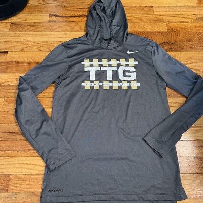 Nike Pro TTG Trained To Go Dri Fit Hoodie Silver Graphic Print