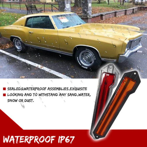 4PCS OE-Style Front & Rear Side Marker Light For 1970-1972 Chevrolet Monte Carlo - Picture 6 of 10