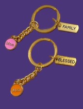 Mom Gold Tone Key Chains With Message Charms 21 Variations More - Handcrafted