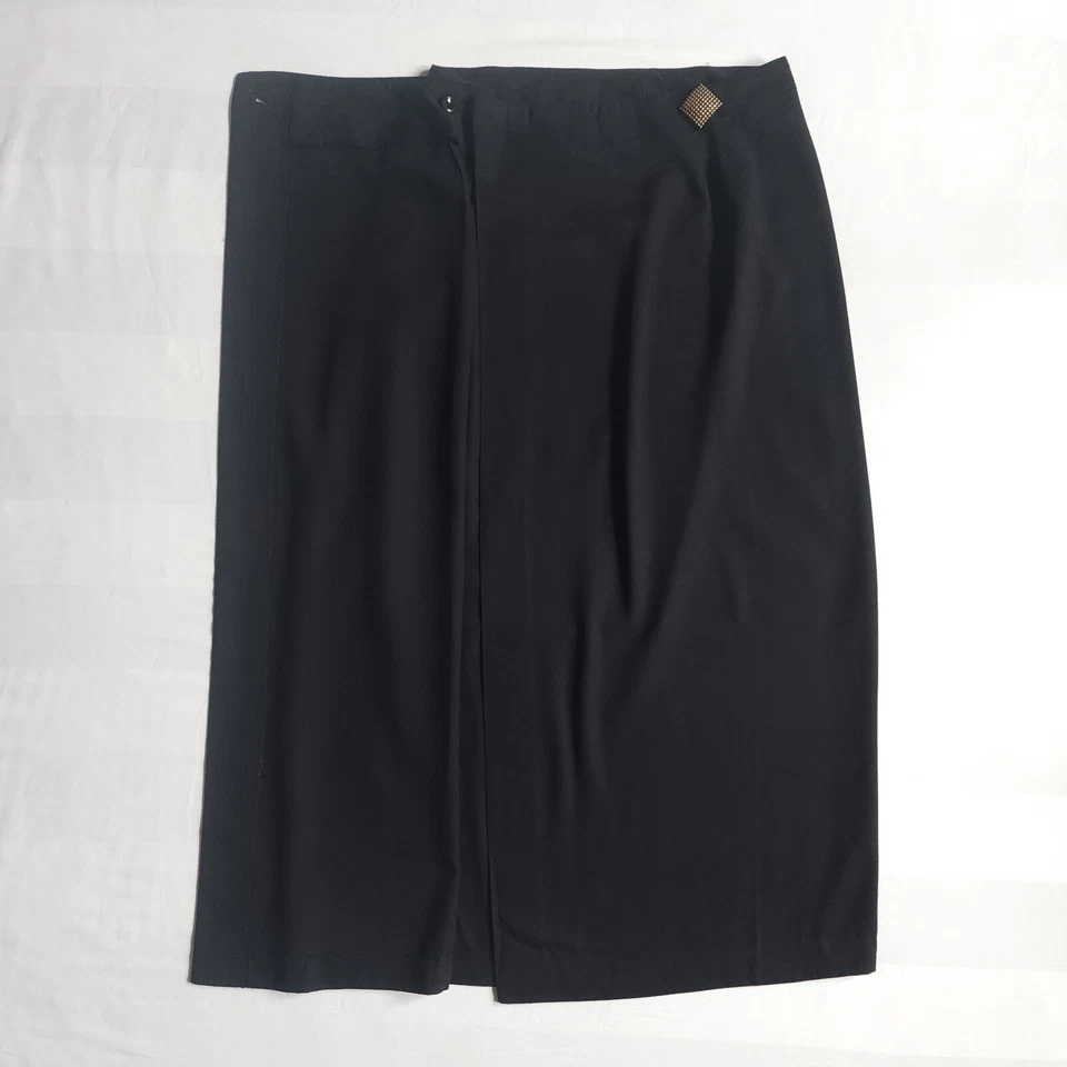 Falda De Colección Bobbie Brooks Talla-XS Debajo de la Rodilla Midi Envolvente Línea A Negra Unión EE. UU. Foto 4 de 4