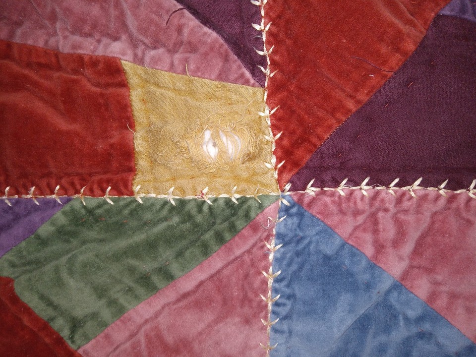 The Company Store Velvet Patchwork Crazy Quilt 83 x 99" Full / Queen