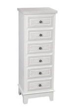 CASSETTIERA 6 CASSETTI SETTIMINO SHABBY CHIC LEGNO DECAPE BIANCO ELEG h112*40*30